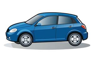 Modern car illustrated in a bold clean style with practical design and good visual balance vector