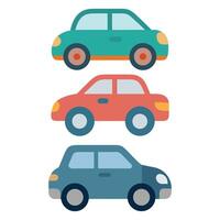 Practical flat illustration of a modern car featuring high visibility and clean proportions vector