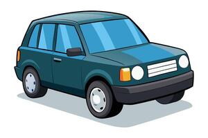 Graphic digital design of a sleek car with strong roof slope and bold wide cabin window view vector