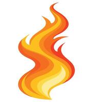 Fiery abstract flame with bold colors in orange and yellow with expressive curling twisting motion vector