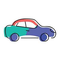 Digital rendering of a stationary vehicle with wide windows and practical sleek car structure vector