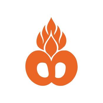 naranja fuego diseño con dos círculos significando unidad y energía vector