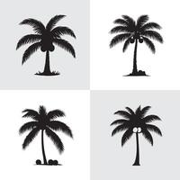 Set of Silhouettes of Palm Trees Isolated on White Background vector
