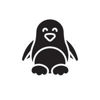 A black and white penguin icon on a white background vector