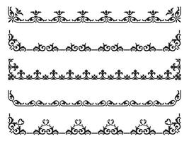 Set of decorative seamless ornamental border modular and corner vector