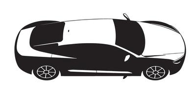 Car icon with silhouette of vehicle for transport and automobile design vector
