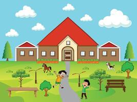 House design art for 2d animation vector