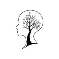 Mind Growth and Mental Development Abstract Concept Graphic with Tree Inside Head vector