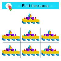 Puzzle game for kids. Attention task. vector