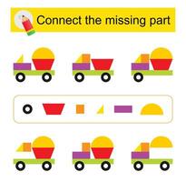 Connect the missing part. Task for the development of attention and logic vector