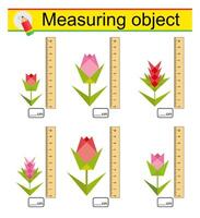 Measuring the length of cute flowers with a ruler vector
