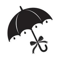 Stylish Umbrella with Bow Design vector