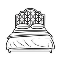 Bed with Headboard Icon Design vector