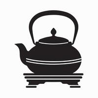 Classic Tea Kettle on Stand vector