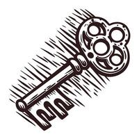 Intricate antique skeleton key with ornate design on textured surface vector