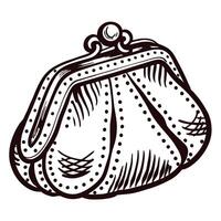 Vintage handbag with intricate patterns and classic design vector