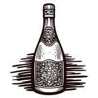 Vintage wine bottle with grape details and elegant design vector