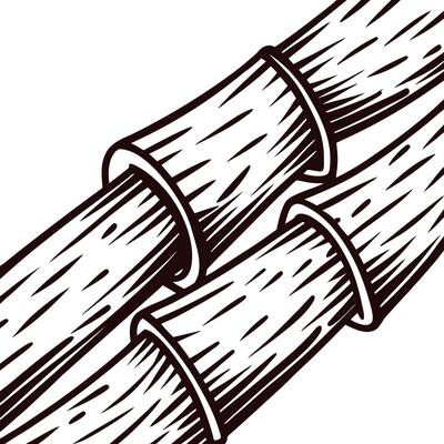 Detailed of interlocking wooden logs in vintage