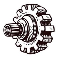 Detailed of a mechanical gear with intricate design and engineering precision vector
