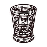 Intricate decorative ceramic vase with geometric patterns and detailed carvings vector