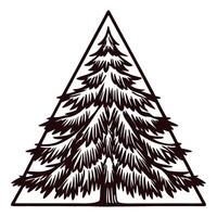 Intricate pine tree design within a geometric triangle shape vector