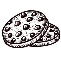 Rustic artwork of chocolate chip cookies in vintage vector