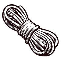 Coiled rope in vintage with intricate detailing and tight knot vector
