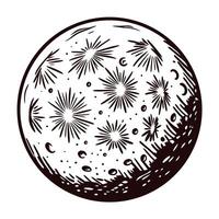 Abstract of a stylized moon with decorative patterns in a circular design vector