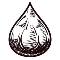Intricate black and white teardrop shaped line art design with detailed patterns vector