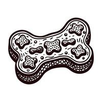 Detailed of a bone shaped dog biscuit with smaller treats vector