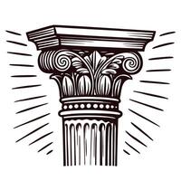 Detailed corinthian column capital with intricate design elements highlighting classic architecture vector