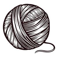 Detailed of a ball of yarn with unraveling thread vector