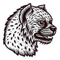 Detailed black and white of a hyena with intricate patterns vector