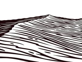 Abstract black and white of rolling waves on a hillscape vector