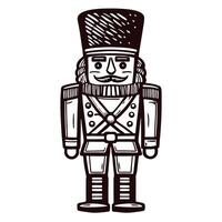 Vintage nutcracker with detailed uniform and tall hat vector
