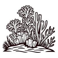 Marine coral reef featuring diverse aquatic flora and fauna vector