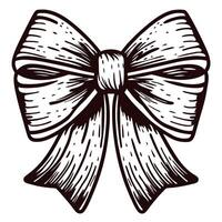 Intricate black and white bow with detailed textures and elegant design vector