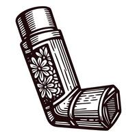 Artistic botanical patterned inhaler with detailed floral design vector