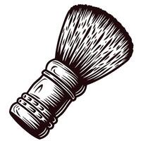 Vintage shaving brush with detailed bristles and handle design vector