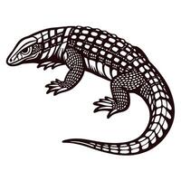 Detailed black and white of a lizard with intricate patterns and realistic features vector