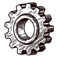 Detailed of a mechanical gear with intricate design elements vector