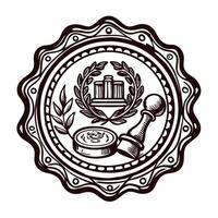 Vintage seal design with wax stamp and laurel wreath emblem vector