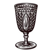 Intricately designed vintage goblet with ornate patterns and elegant detailing vector