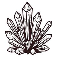 Intricate black and white crystal formation with multiple angular facets and sharp edges vector