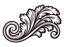 Intricate black and white floral design with flowing leaf patterns vector