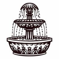 Elegant ornamental fountain with cascading water in a classic design vector