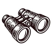 Vintage binoculars sketch with detailed design and ornate patterns vector
