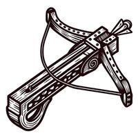 Vintage crossbow sketch with intricate details and classic design vector