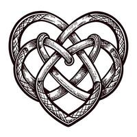 Intricate celtic knot design with interwoven hearts and detailed patterns vector