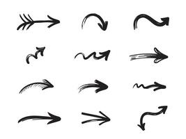 Hand Drawn Arrow Set Sketchy Doodle Arrows Collection vector